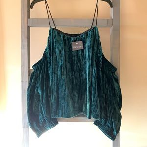 NWT TOPSHOP Emerald Off Shoulder Top